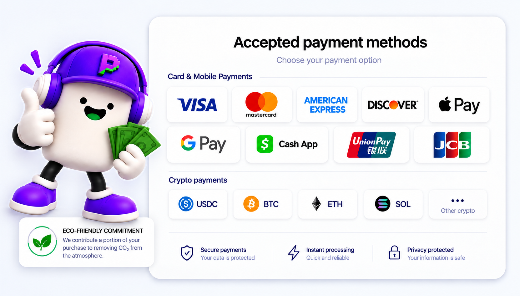 Accepted payment methods